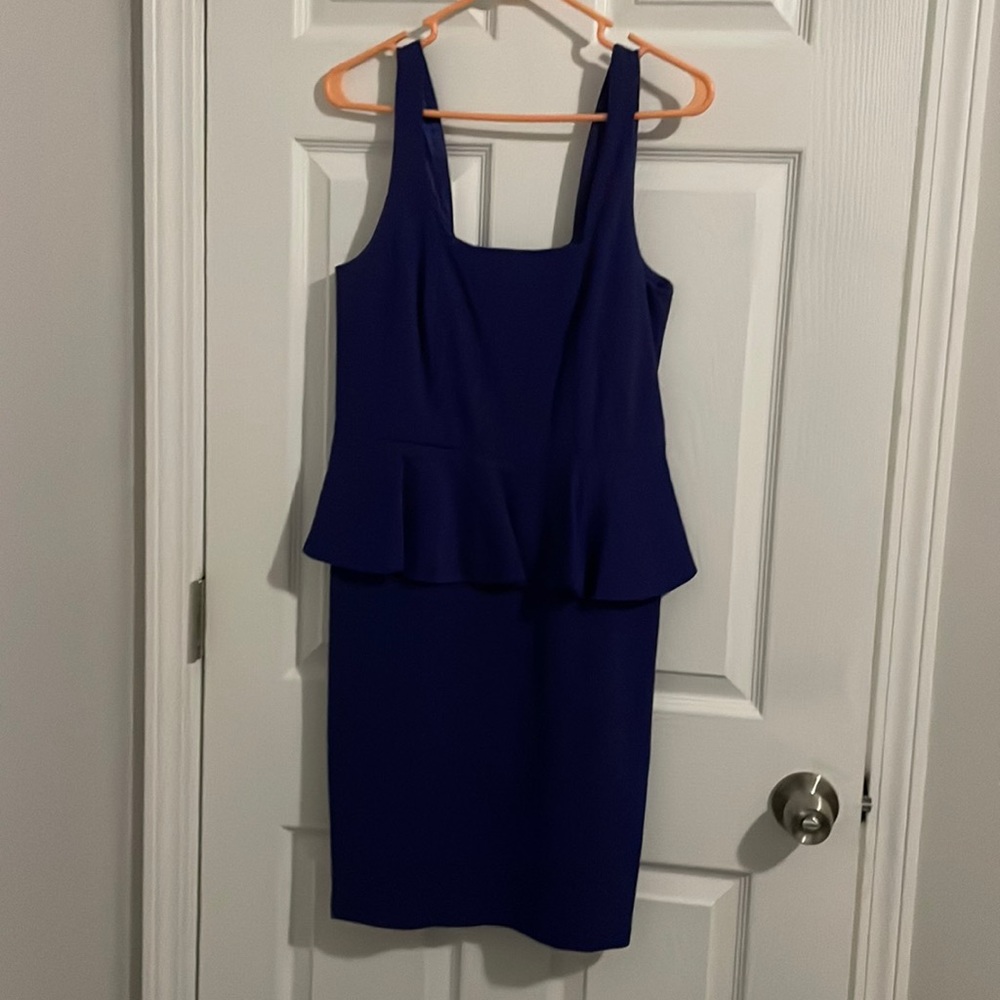 Flattering square neck peplum style dress